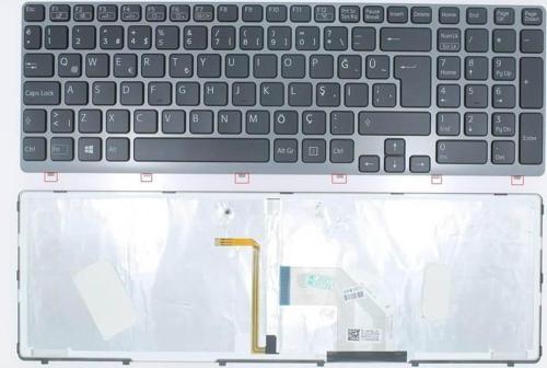 Sony SVE 15, SVE15 Notebook Klavye Tuş Takımı-Beyaz-Işıklı