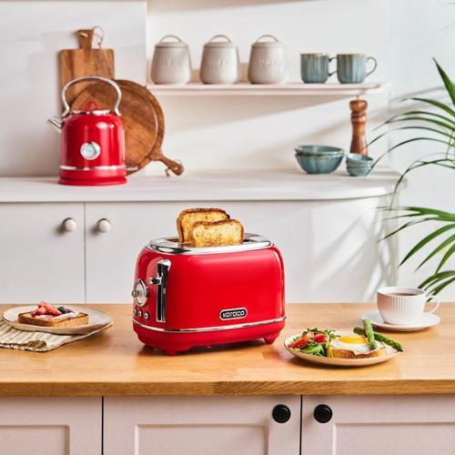 Vintage Craft 2 Dilim Kapasiteli Ekmek Kızartma Makinesi Red