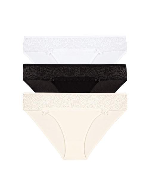 3 lü Paket Şahin Bayan Dantelli Likralı Bikini Külot 30623
