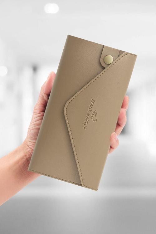 Zumrut Telefon Kağıt Ve Bozuk Para Bölmeli Zarf Model Portföy Kadın Cüzdan Vizon