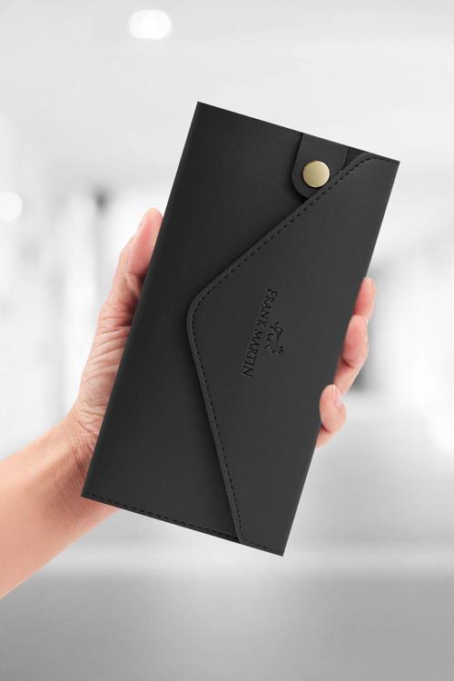 Zumrut Telefon Kağıt Ve Bozuk Para Bölmeli Zarf Model Portföy Kadın Cüzdan Siyah