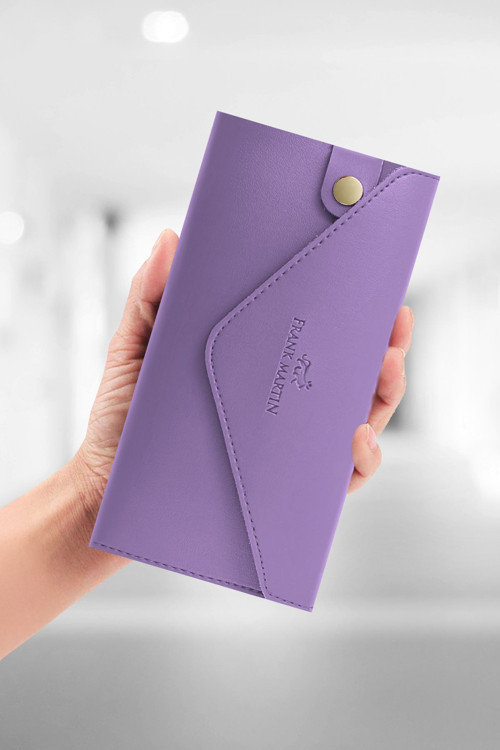 Zumrut Telefon Kağıt Ve Bozuk Para Bölmeli Zarf Model Portföy Kadın Cüzdan Lila