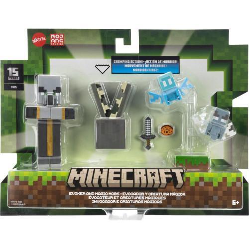 Minecraft Evoker ve Sihirli Canavarlar Figür Seti – 5’li Oyun Seti | Orijinal Mattel Ürün
