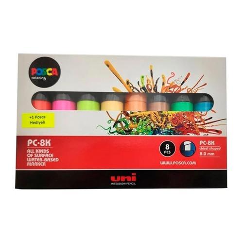 Posca Floresan Renk 7+1 Su Bazlı Marer Pc-8K