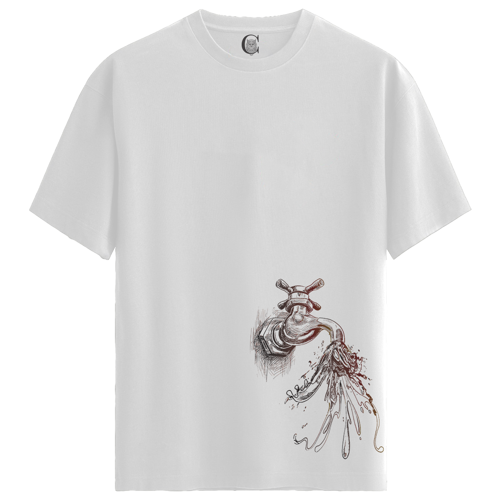 Ink Faucet - %100 Pamuklu Erkek Beyaz Tişört - Premium Quality