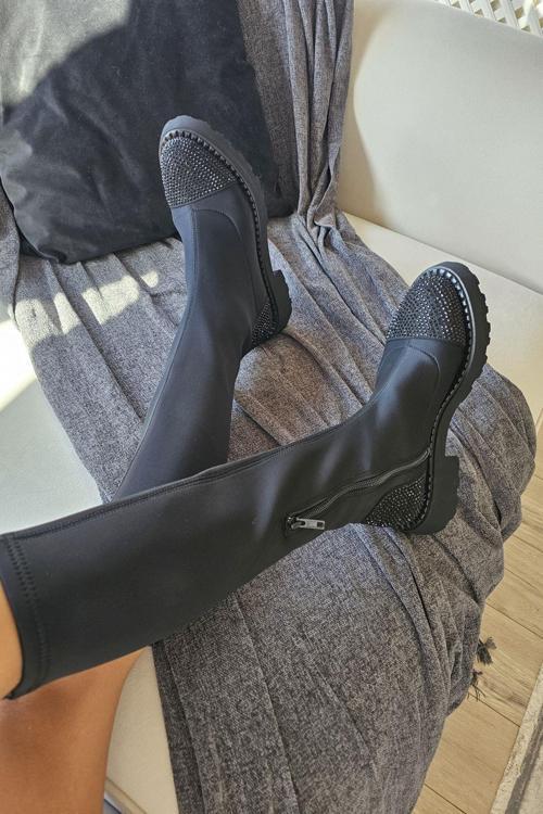 KADIN STREÇ TAŞLI ÇİZME 022 24573