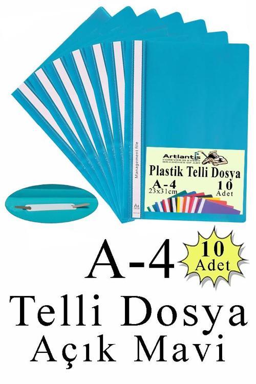 Telli Dosya Plastik A4 10 lu 1 Paket Poşet Dosyalara Uyumlu Ekonomik Kaliteli Şeffaf Kapak Telli Dosya Okul Büro Ofis