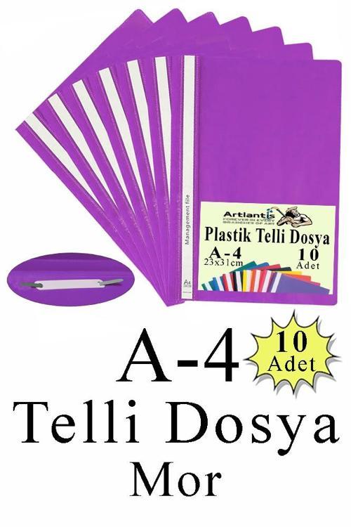 Telli Dosya Plastik A4 10 lu 1 Paket Poşet Dosyalara Uyumlu Ekonomik Kaliteli Şeffaf Kapak Telli Dosya Okul Büro Ofis