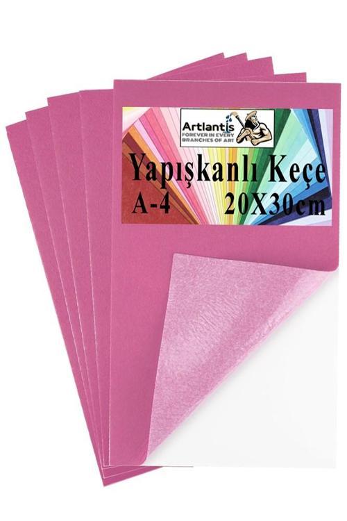 Yapışkanlı Keçe A4 20X30 cm 5 li 1 Paket 2.0 mm Kendinden Yapışkanlı Renkli Hobi Keçesi Elişi Keçe Kumaşı Anasınıfı Kreş