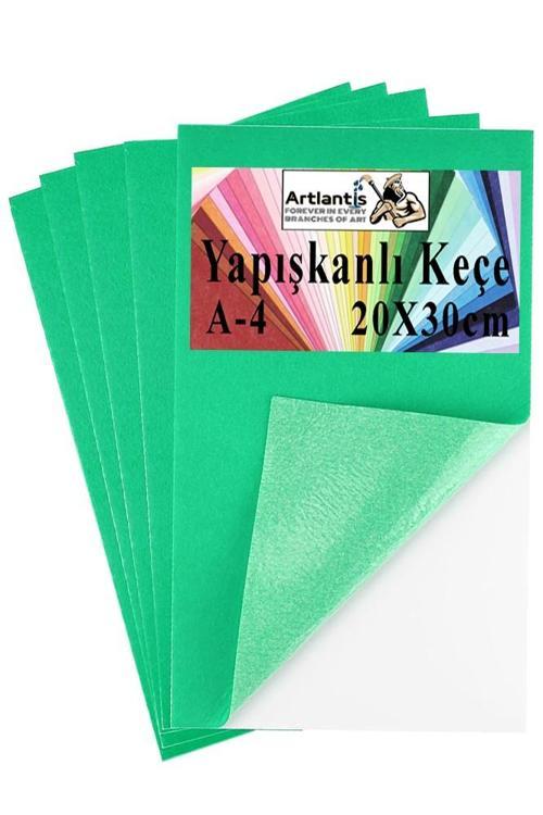 Yapışkanlı Keçe A4 20X30 cm 5 li 1 Paket 2.0 mm Kendinden Yapışkanlı Renkli Hobi Keçesi Elişi Keçe Kumaşı Anasınıfı Kreş