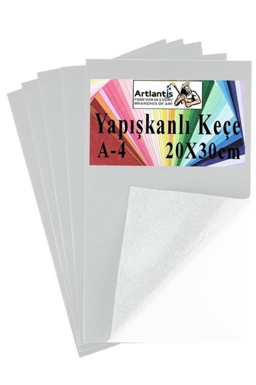 Yapışkanlı Keçe A4 20X30 cm 5 li 1 Paket 2.0 mm Kendinden Yapışkanlı Renkli Hobi Keçesi Elişi Keçe Kumaşı Anasınıfı Kreş