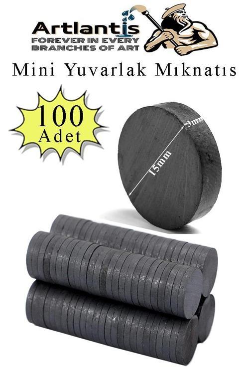 Yuvarlak Mıknatıs Mini 100 Adet 15x3 mm Mini Mıknatıs Seramik Kömür Mıknatıs Nişan Düğün Sünnet Çok Amaçlı Süsleme Mıkna