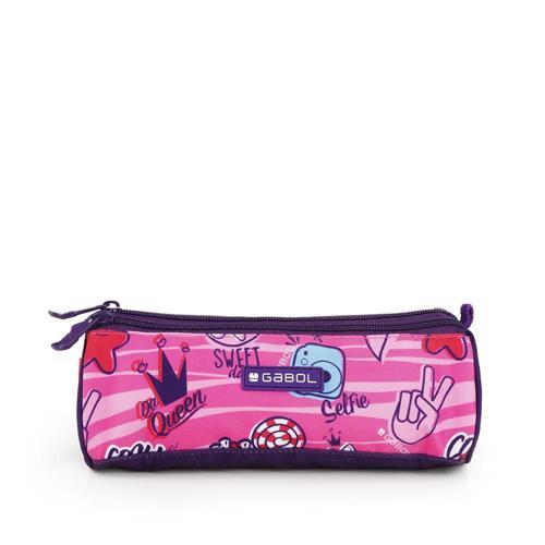Kalem Çantası Sticker Silindir 3 Bölmeli Pembe GB.234109