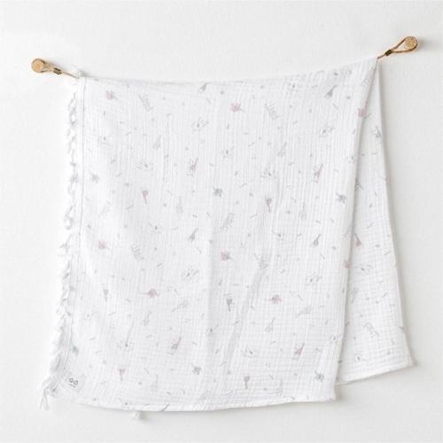 Ac25514 Blanket 105x120 Love Family Müslin Battaniye Ekru