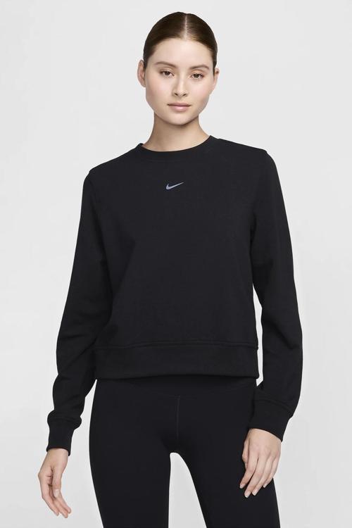 Dri-FIT One Women's Crew Neck French Terry Kadın Reflektörlü Fransız Havlu Sweatshirt Siyah