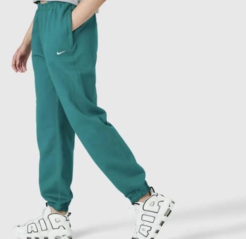 Solo Swoosh Fleece Pant Pamuklu Bol Kesim Yüksek Bel Kadın Eşofman Altı Yeşil