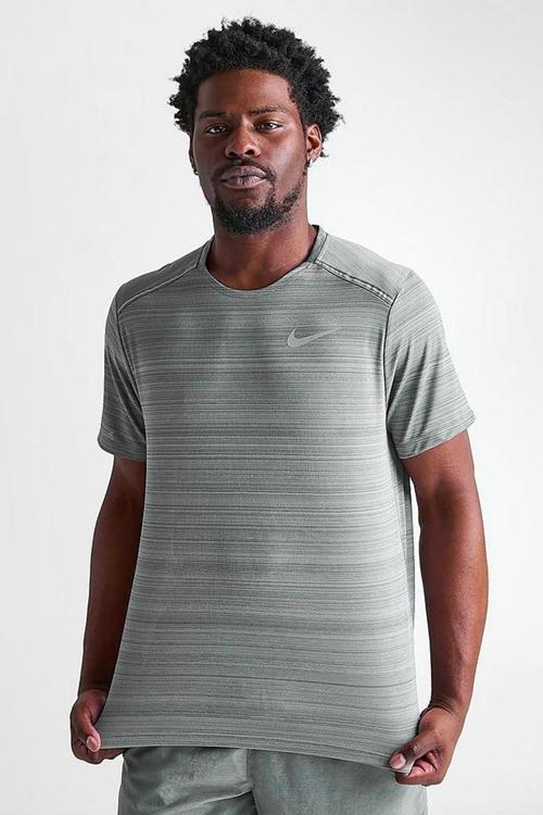 Miler Dri Fit Running Tee Grey Reflektörlü Koşu Antrenman Tişörtü Gri