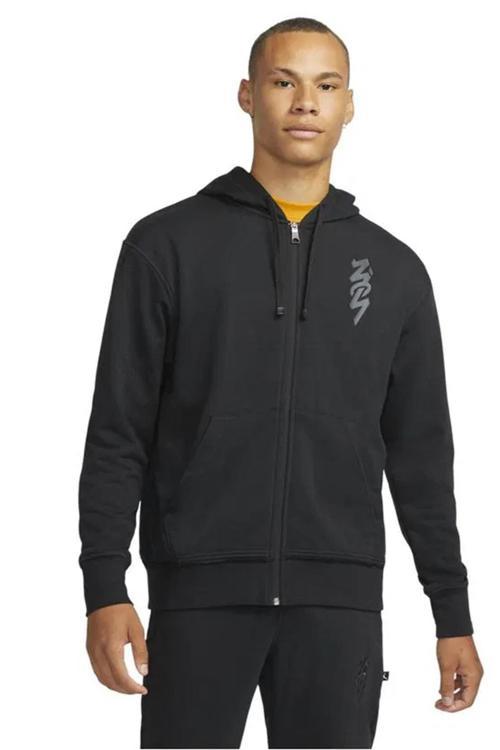 Jordan Zion Full-Zip Hoodie Erkek Siyah Sweatshirt