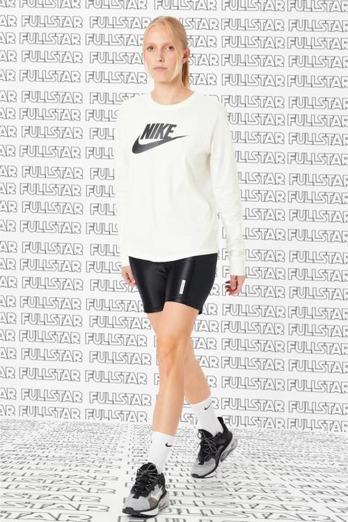 Sportswear Essential Future Crew Shirt Krem Uzun Kollu Tişört Sweatshirt