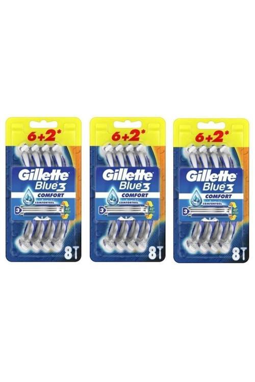 Blue3 Comfort Kullan-At Tıraş Bıçağı 8'Li X 3 Paket