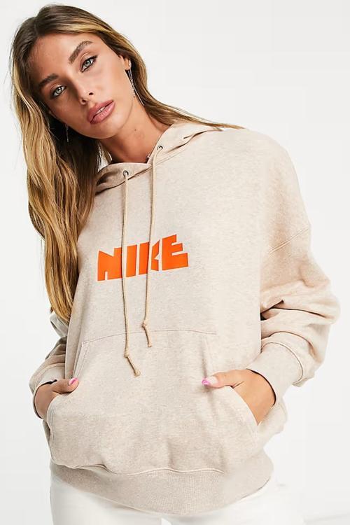 Circa Fleece Oversize Hoodie Orange Kadın Geniş Kalıp Kapüşonlu Sweatshirt Kenevir Turuncu