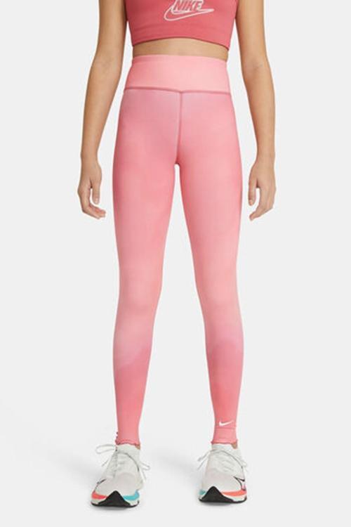 One Girls Printed Dri Fit High Rise Leggings Pink Yüksek Belli Çocuk Taytı Pembe
