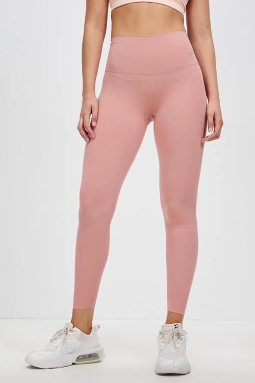 Dri Fit Zenvy Gentle Support High Waisted 7/8 Leggings Kadın Yüksek Bel İç Cepli Spor Tayt Pembe