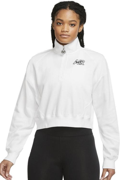Air Women's Fleece 1/4 Zip Sweatshirt Kadın Çeyrek Fermuarlı Sweatshirt Beyaz