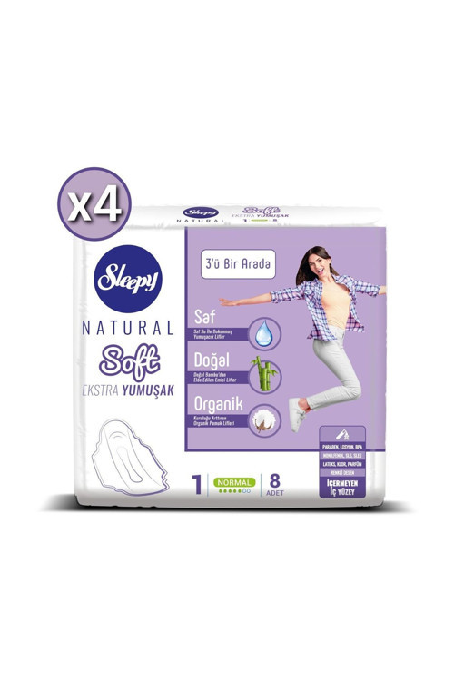 Hijyenik Ped Natural Soft Ekstra Yumuşak Normal 8'Li X 4