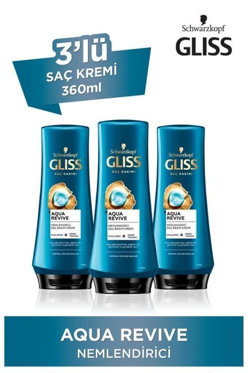 Aqua Revive Hyaluron Ve Deniz Yosunu Içeren Nemlendirici Saç Kremi 360 Ml X 3 Adet