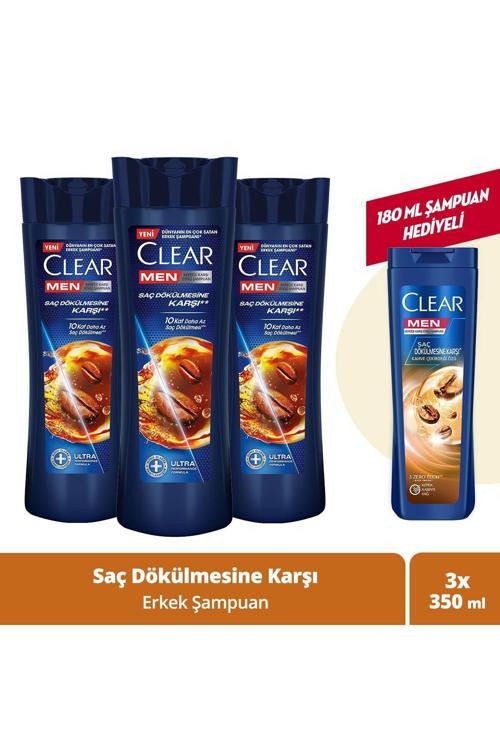 Men Kepeğe Karşı Etkili Şampuan Saç Dökülmesine Karşı 350 Ml X3