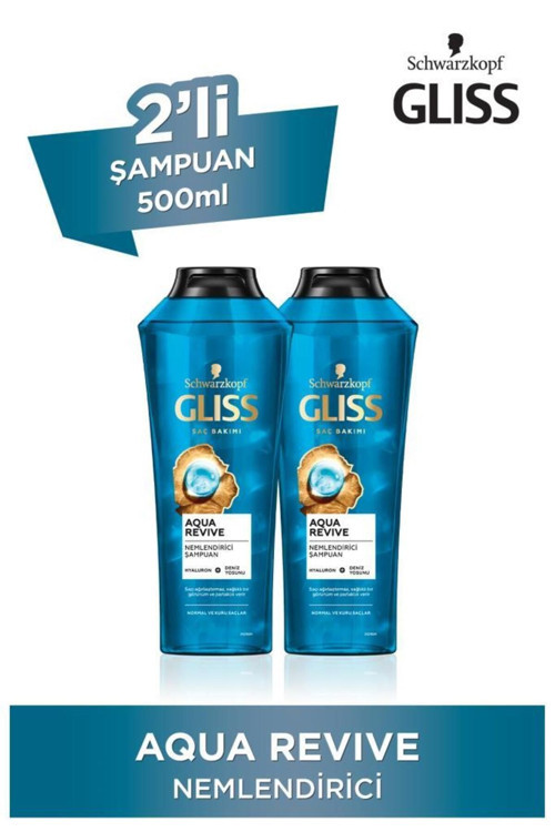 Aqua Revive Hyaluron Ve Deniz Yosunu Içeren Nemlendirici Şampuan 500 Ml X 2 Adet