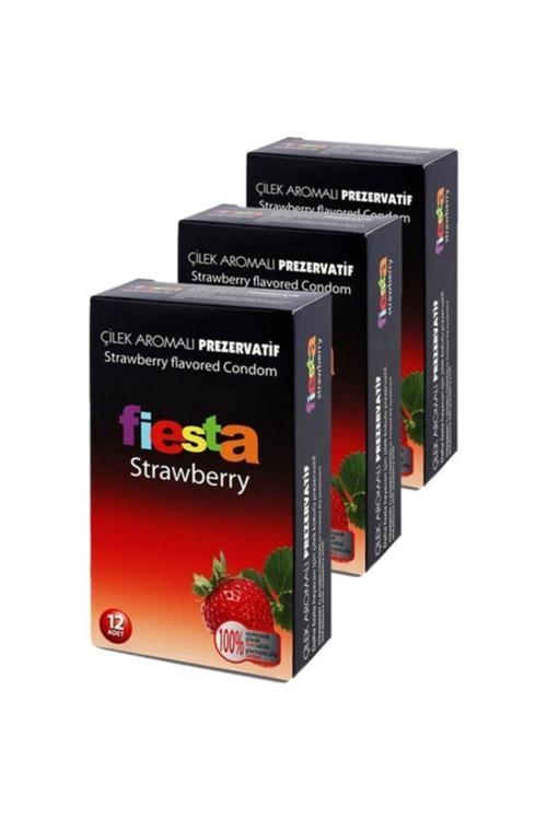 Strawberry (Cilekli) 12'Li Ithal Prezervatif 3 Lü C-1588