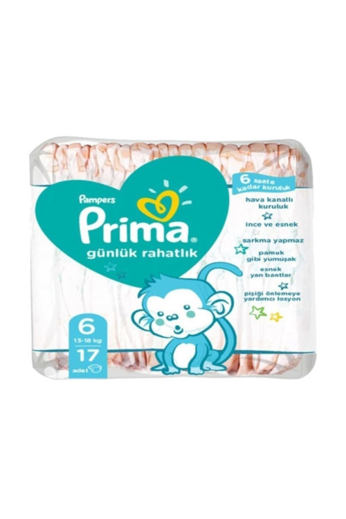 Pampers Günlük Rahatlık 6 Beden Bebek Bezi 17 Li X 12 Paket = 204 Adet Bez
