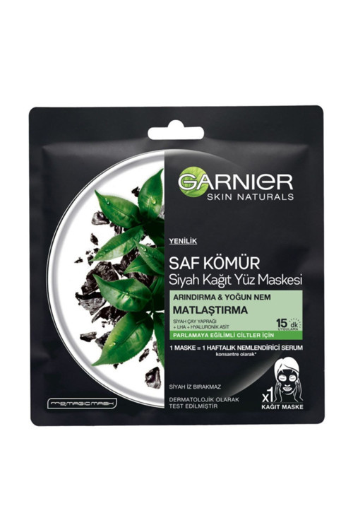 Kömür Ve Siyah Çaylı Matlaştırıcı Kağıt Yüz Maskesi - 7 Adet