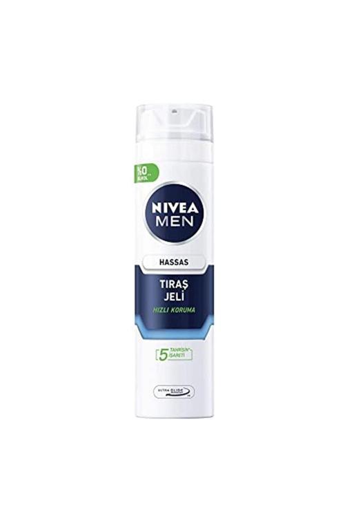 Nıvea Men Hassas Tıraş Jeli 200 Ml, Hassas Ciltlere Özel Hızlı Koruma, Yanma Karşıtı, Alkolsüz Form