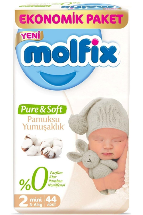 Pure & Soft 2 Beden Mini 44 Adet Bebek Bezi