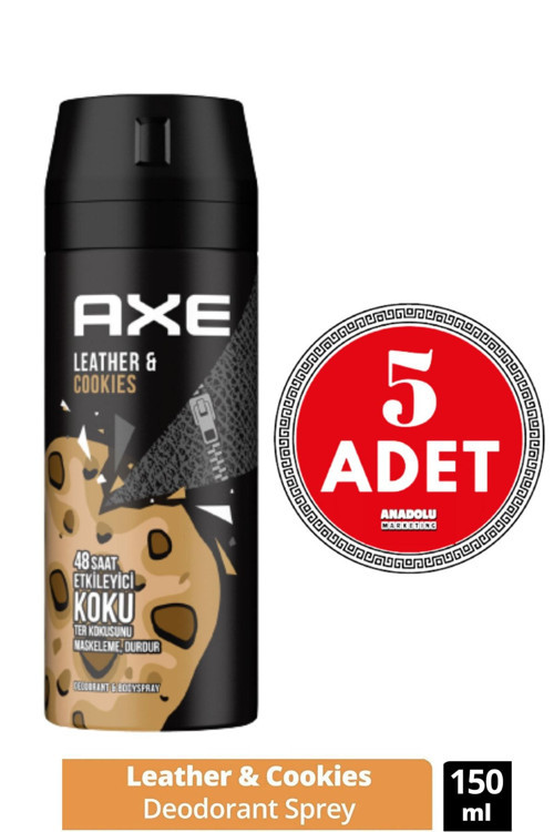Erkek Deodorant Sprey Leather & Cookies 150 Ml 5 Adet