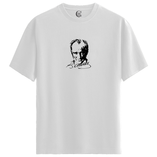 İz - %100 Pamuklu Erkek Beyaz Tişört - Premium Quality