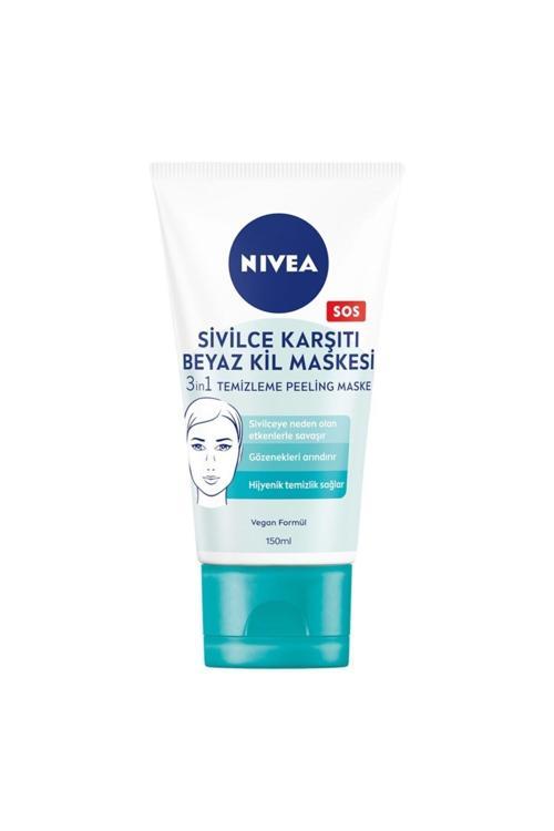 Sivilce Karşıtı 3'ü 1 Arada Beyaz Kil Maskesi 150 ml