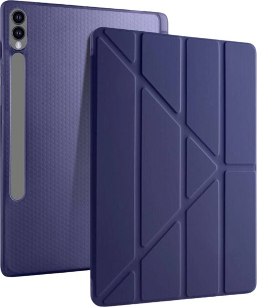 Galaxy Tab S10 Ultra Uyumlu 14,6 inç Kılıf Fuchsia Akıllı Kalem Bölmeli Standlı Tri Folding Smart Kılıf