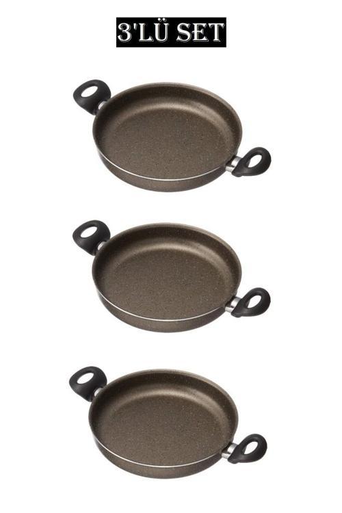 Kuvars 3'lü Sahan Set 18 - 20 - 22 Cm