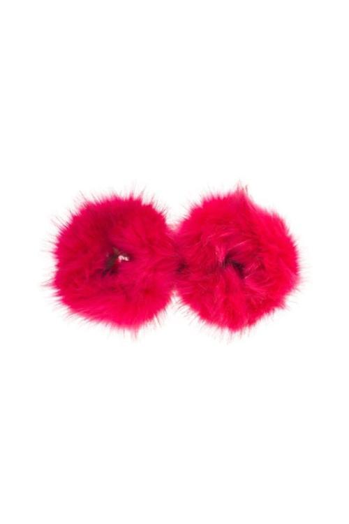 Kadın Suni Kürklü Peluş Yumuşak Bileklik Pembe