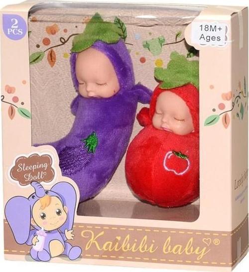 Kutulu 2Lİ Meyveli Tatlı-Şirin Uyuyan Bebekler / MOR-KIRMIZI PATLICAN-DOMATES BLD272-1