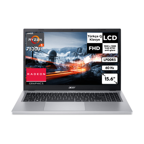 Aspire 3 A315-24P-R42L Ryzen 5-7520U 8 GB 512 GB SSD 15.6" FHD FreeDos Notebook NX.KDEEY.00E BT1