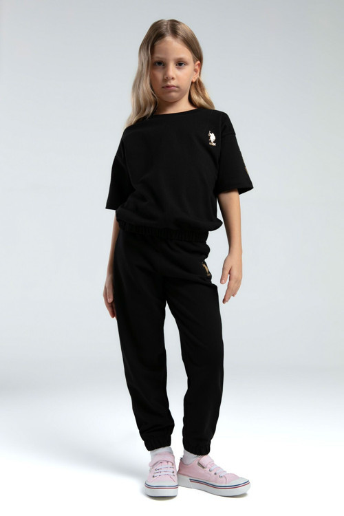 Kız Çocuk Siyah Kısa Kol Pijama Takım