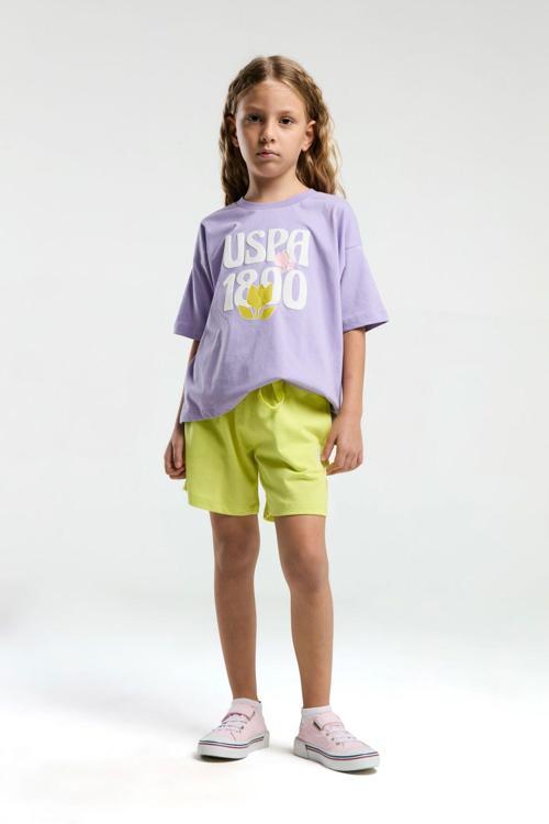 Kız Çocuk Mor Şort Takım