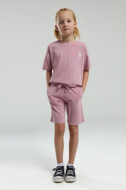 Kız Çocuk Pembe Bermuda Takım