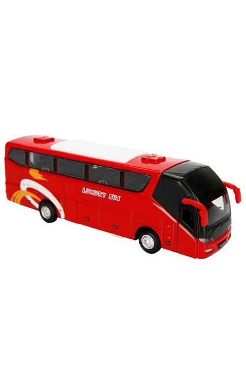 Sesli ve Işıklı Die Cast Çek Bırak Otobüs 19 cm: Şehrin Neşesi Minyatürde!