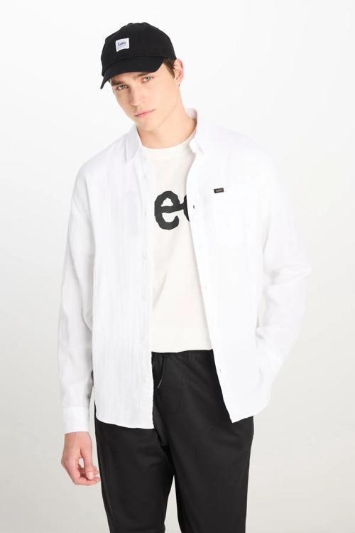 Relaxed Fit Geniş Kesim %100 Pamuk Beyaz Gömlek